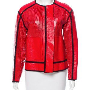 PROENZA SCHOULER Red PERFORATED Leather Jacket XS